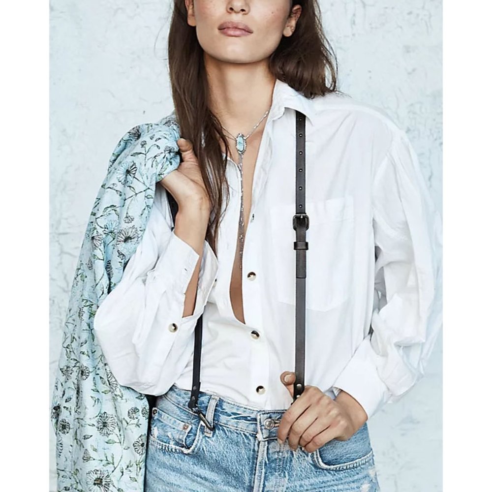 FREE PEOPLE Hold Me Up Suspenders / Black
